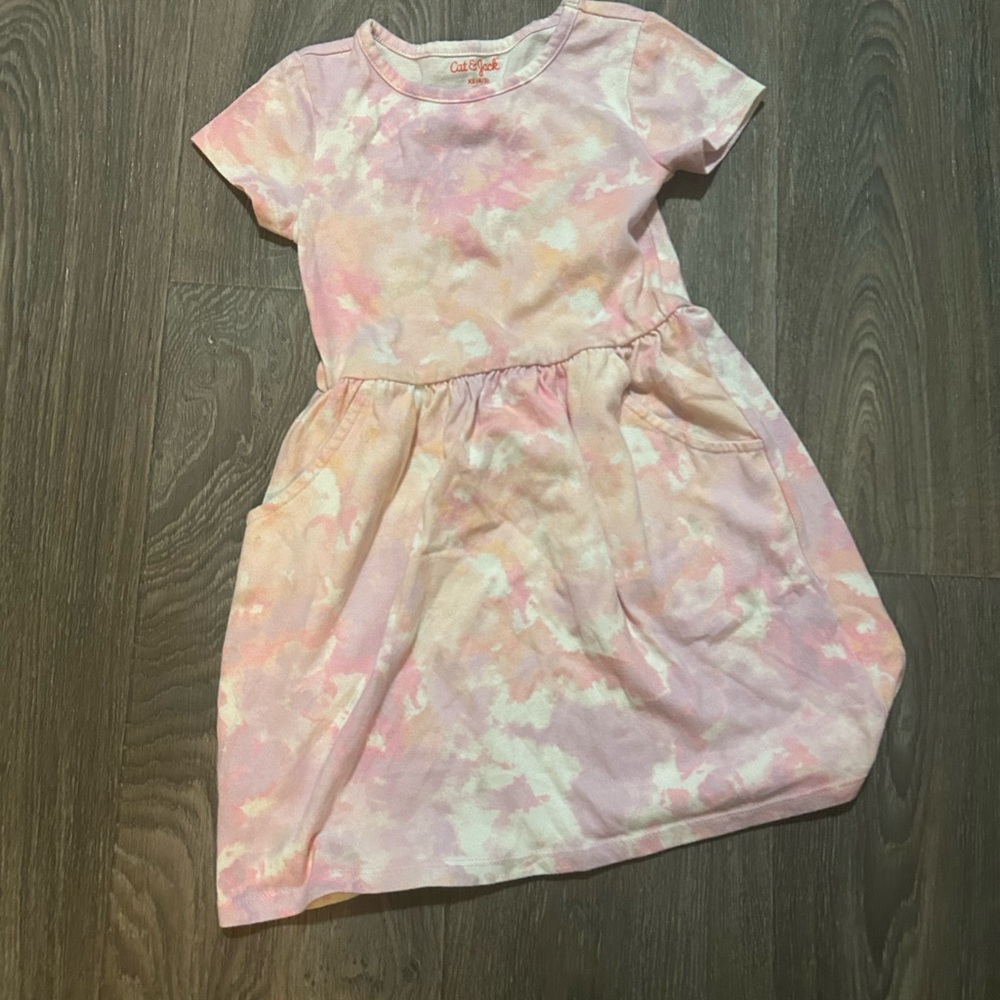 Cat & Jack Pastel Tie-Dye Kids Dress